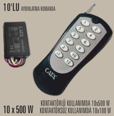 10 Lu Aydnlatma Kumandas