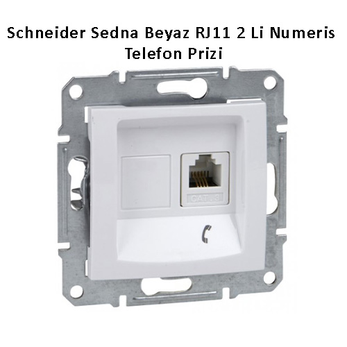 Schneider Sedna Beyaz RJ11 2 Li Numeris  Telefon Prizi