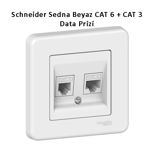 Schneider Sedna Beyaz CAT 6 + CAT 3 Data Prizi